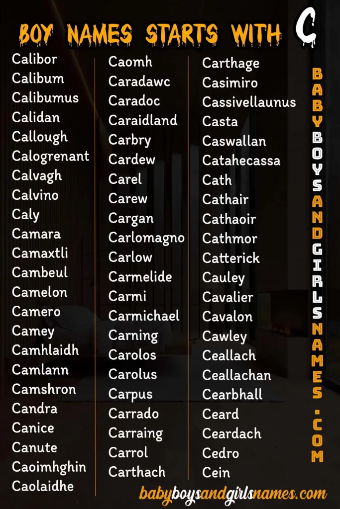 boy names that start with cal