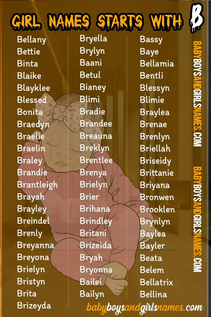 Top Baby Girl Names Starting With 'B' Letter